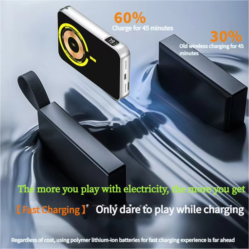 Power Up Your Play: Mini Game Console Thin Magnetic Wireless Power Bank 5000mAh - Fast Charging for iPhone 16 & Samsung!