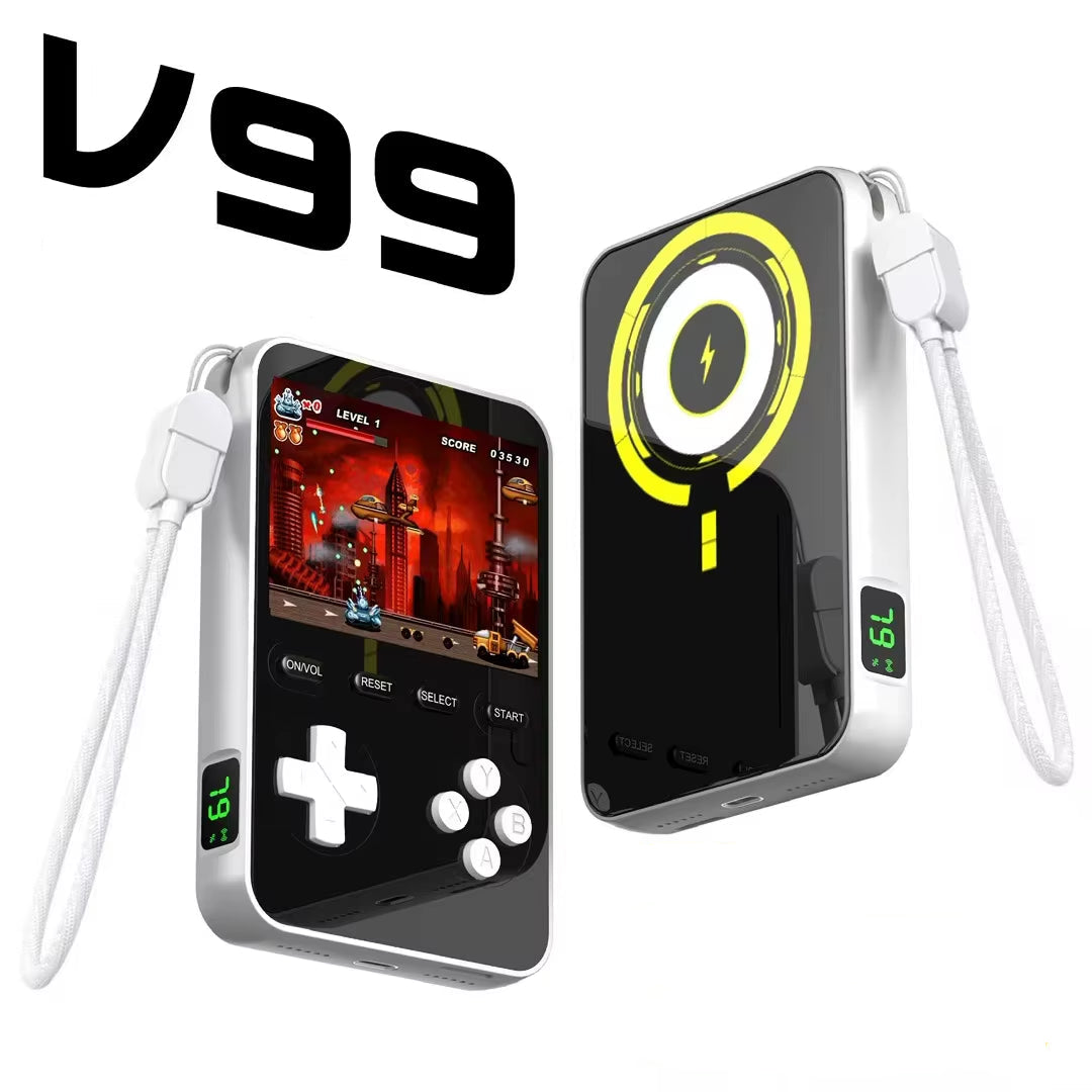Power Up Your Play: Mini Game Console Thin Magnetic Wireless Power Bank 5000mAh - Fast Charging for iPhone 16 & Samsung!