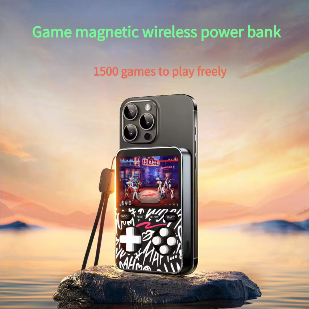 Power Up Your Play: Mini Game Console Thin Magnetic Wireless Power Bank 5000mAh - Fast Charging for iPhone 16 & Samsung!