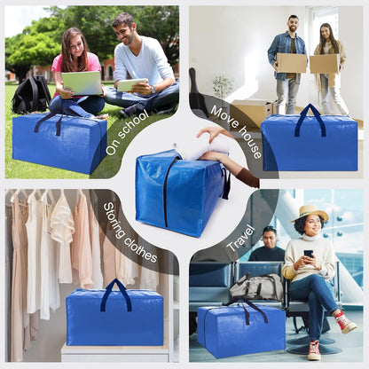 Maximize Your Space with Our Heavy Duty Extra Large Moving Bags - Set of 6 Multicolor Storage Totes with Backpack Straps and Strong Zippers