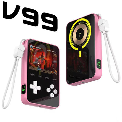 Power Up Your Play: Mini Game Console Thin Magnetic Wireless Power Bank 5000mAh - Fast Charging for iPhone 16 & Samsung!