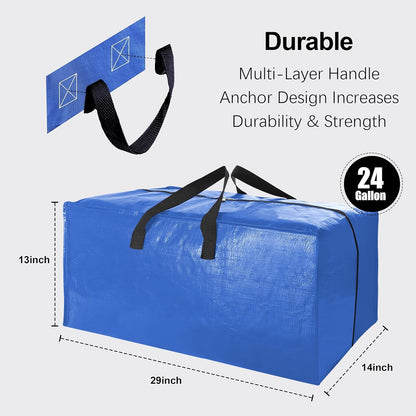 Maximize Your Space with Our Heavy Duty Extra Large Moving Bags - Set of 6 Multicolor Storage Totes with Backpack Straps and Strong Zippers