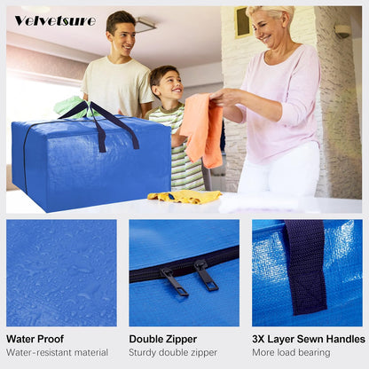 Maximize Your Space with Our Heavy Duty Extra Large Moving Bags - Set of 6 Multicolor Storage Totes with Backpack Straps and Strong Zippers