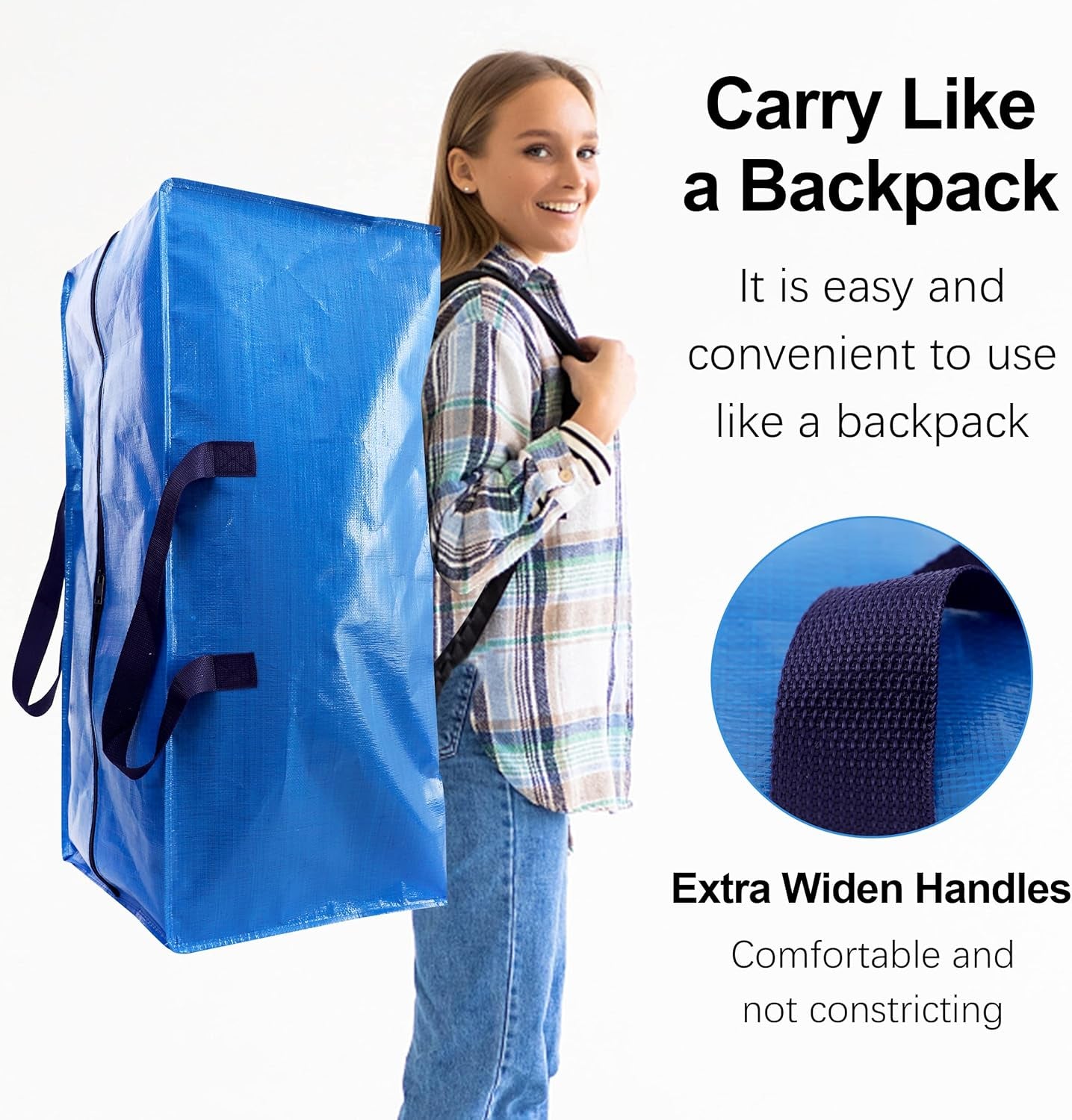 Maximize Your Space with Our Heavy Duty Extra Large Moving Bags - Set of 6 Multicolor Storage Totes with Backpack Straps and Strong Zippers